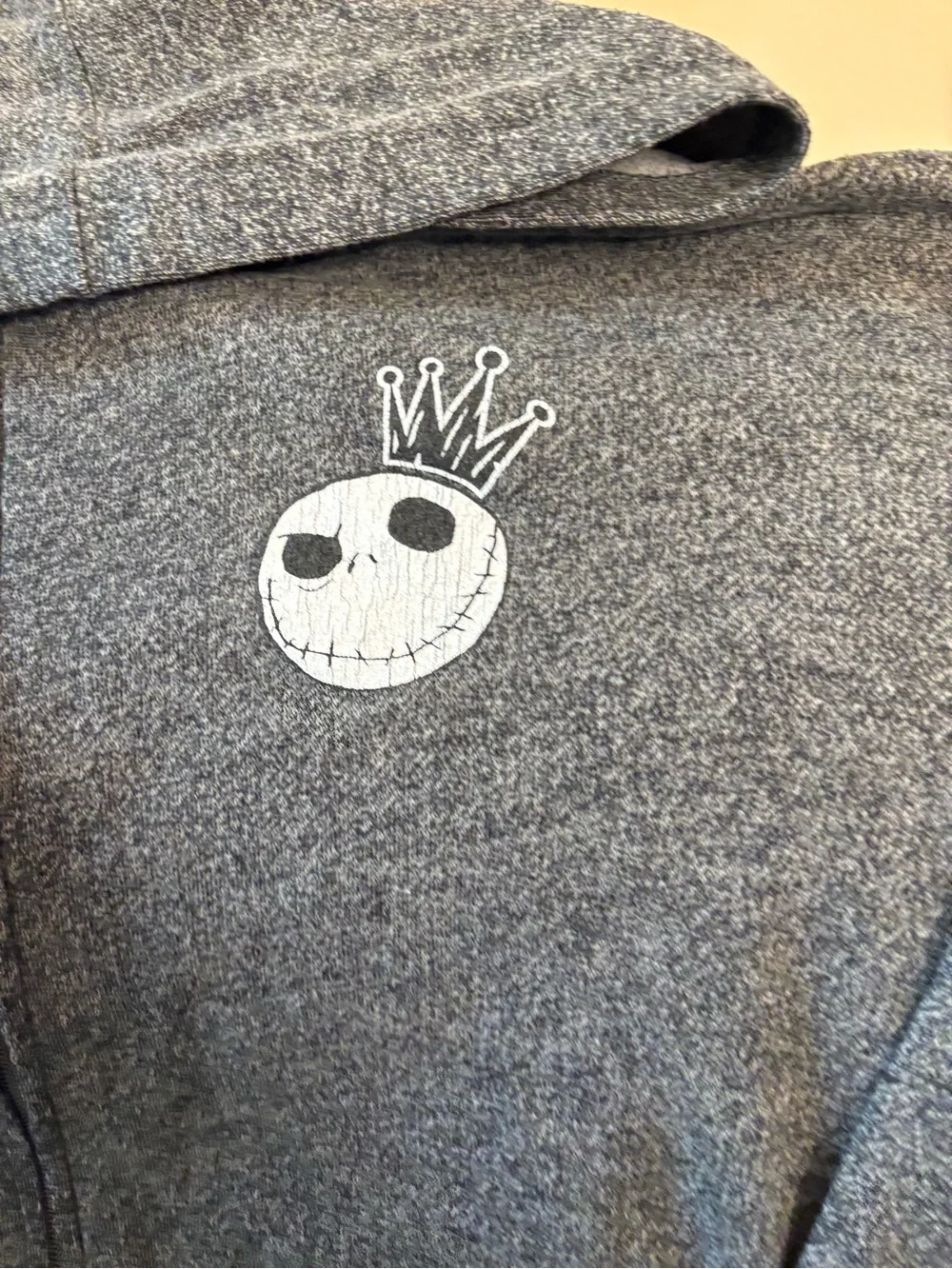 Disney Parks Nightmare Before Christmas King Jack Gray Full Zip Hoodie Kids S